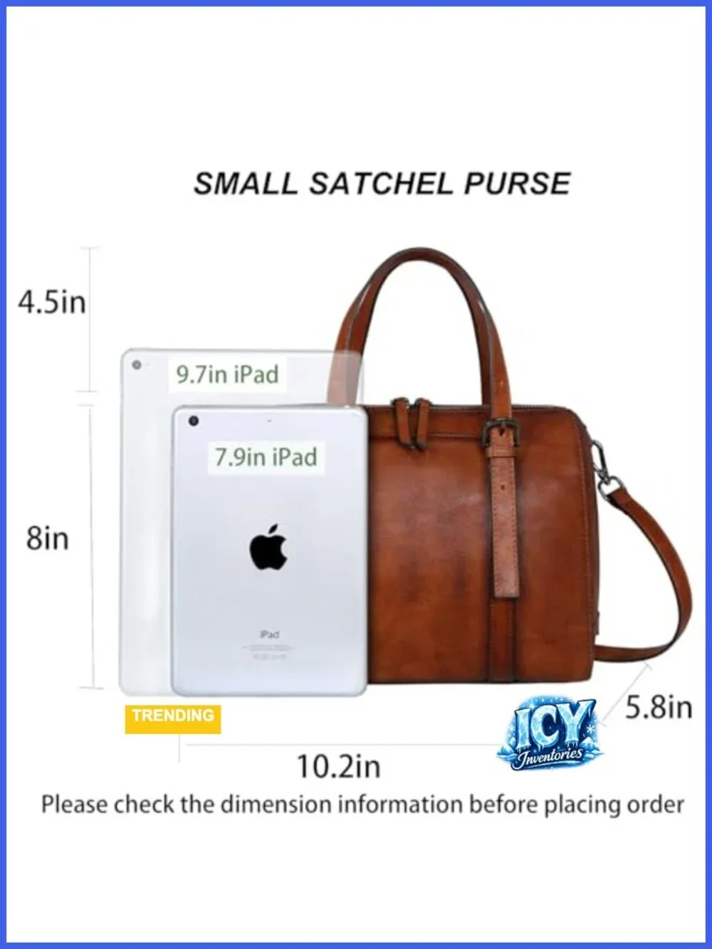Genuine Leather Satchel Bag for Women Crossbody Shoulder Tote Lightweight